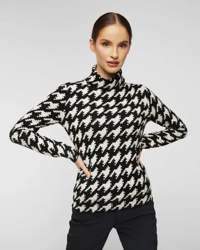Maglione a collo alto in lana PERFECT MOMENT HOUNDSTOOTH