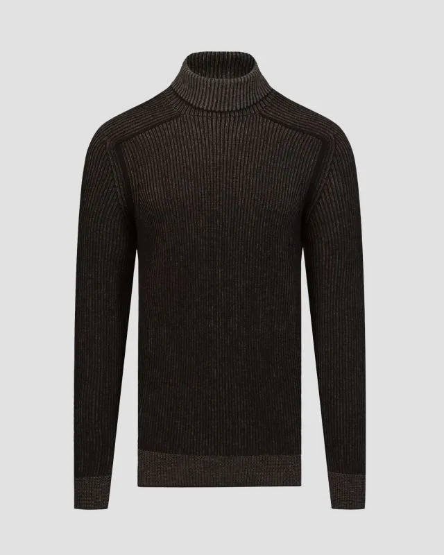 Maglione a collo alto nero in cashmere da uomo Sease