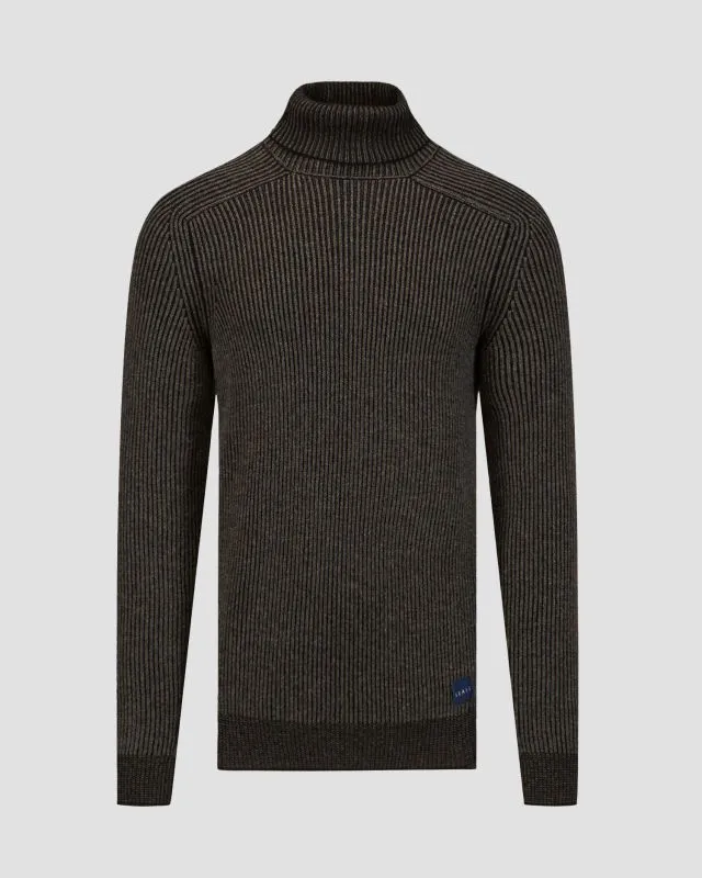 Maglione a collo alto nero in cashmere da uomo Sease