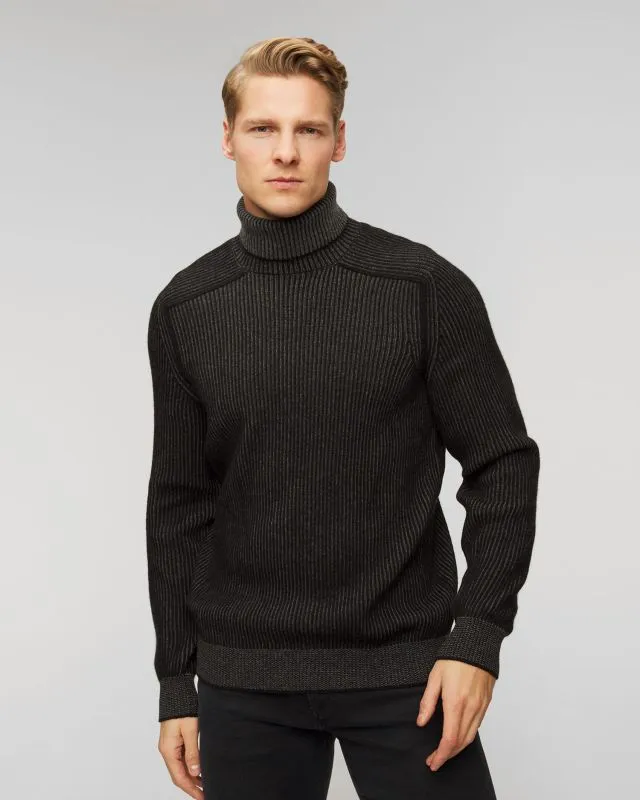 Maglione a collo alto nero in cashmere da uomo Sease