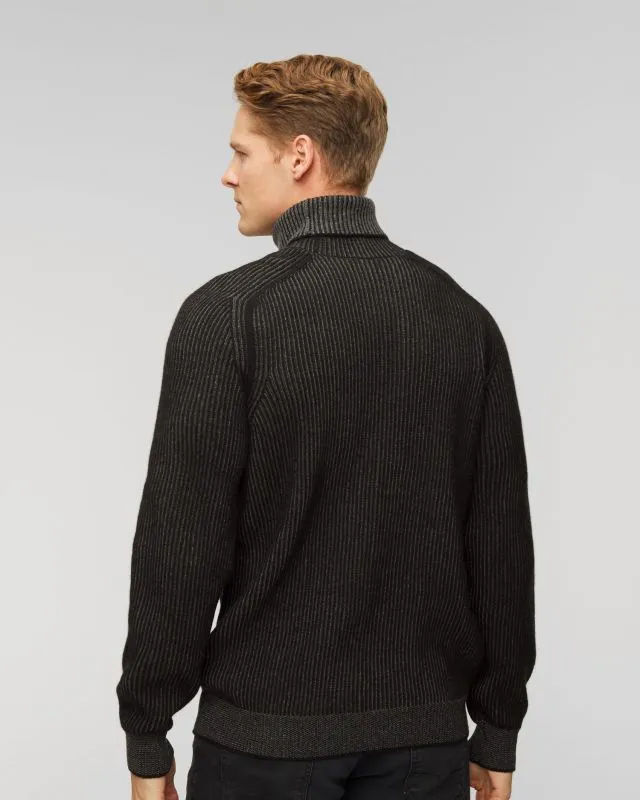 Maglione a collo alto nero in cashmere da uomo Sease