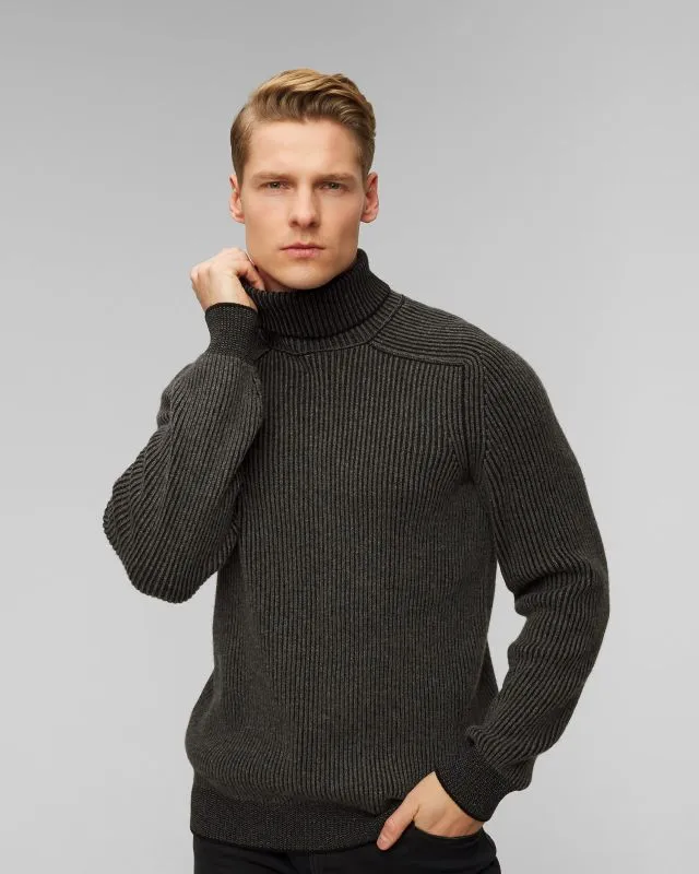 Maglione a collo alto nero in cashmere da uomo Sease
