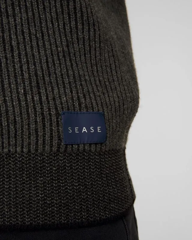 Maglione a collo alto nero in cashmere da uomo Sease