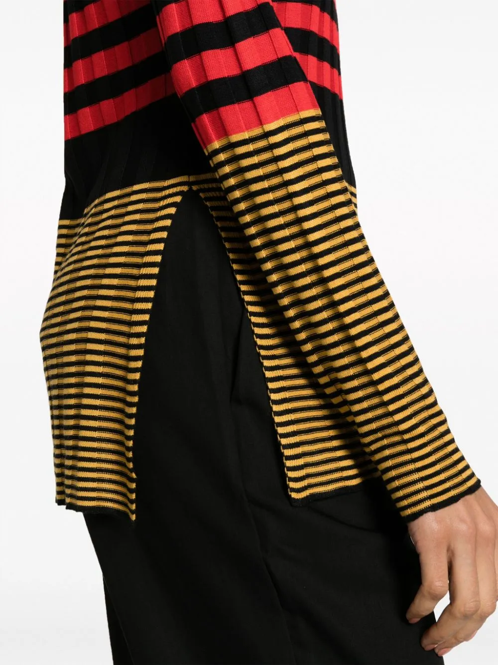 Maglione a righe a maniche lunghe in multicolore - donna