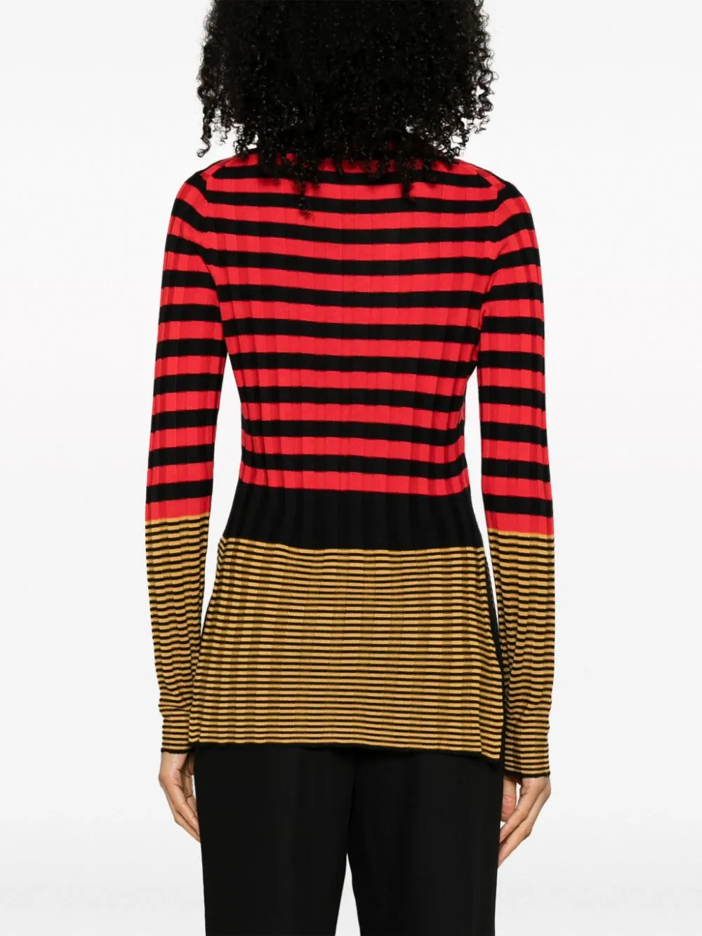 Maglione a righe a maniche lunghe in multicolore - donna