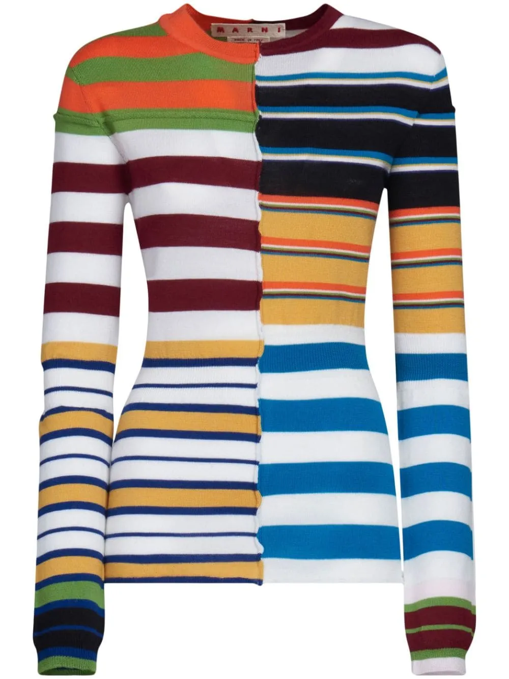 Maglione a righe con design color-block multicolore - donna
