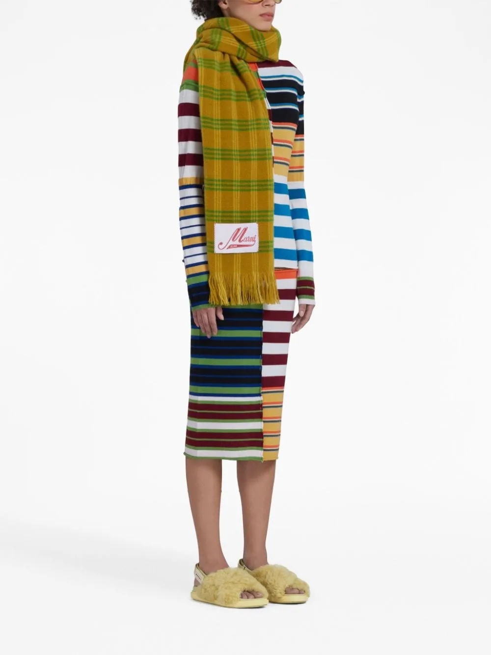 Maglione a righe con design color-block multicolore - donna