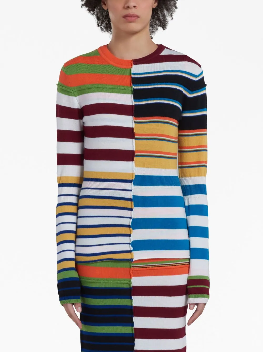 Maglione a righe con design color-block multicolore - donna