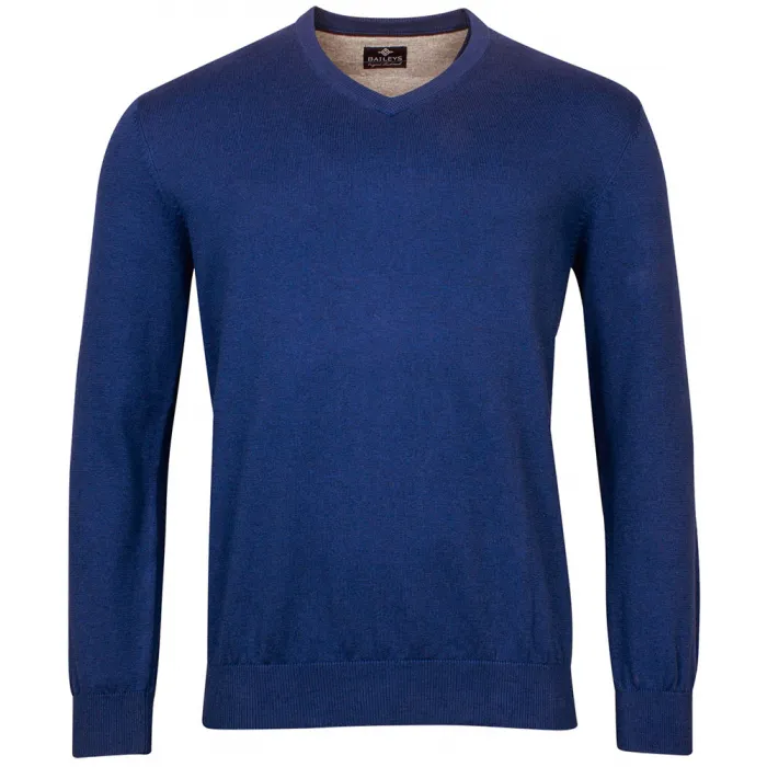 Maglione Baileys con scollo a V 100% cotone blu scuro