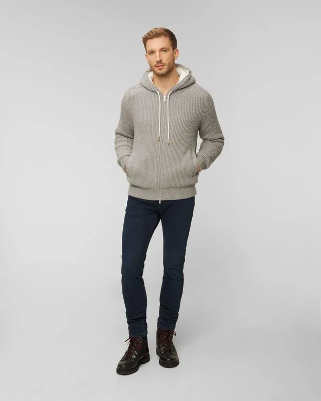 Maglione con apertura in cashmere da uomo Gran Sasso