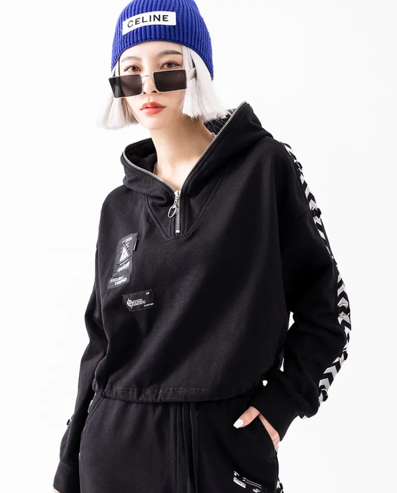 Maglione con cappuccio da donna Pantaloni sportivi larghi Abiti casual