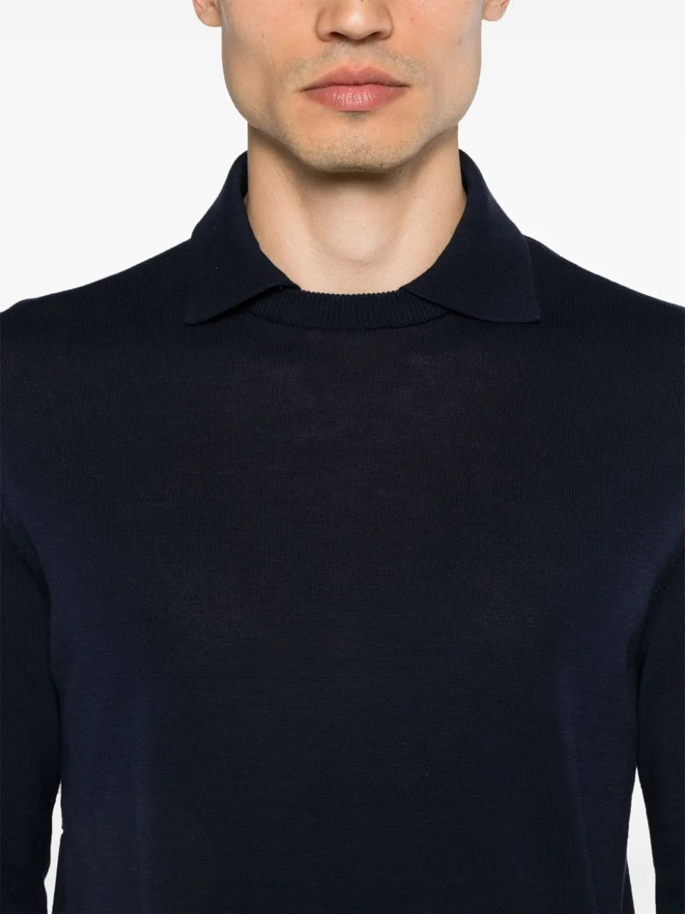 Maglione con colletto polo in blu di BALLANTYNE - uomo