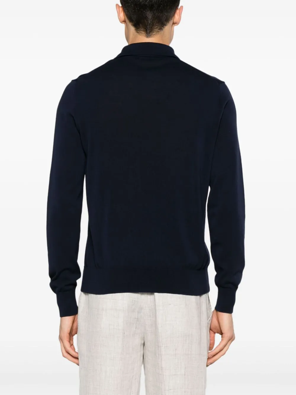 Maglione con colletto polo in blu di BALLANTYNE - uomo