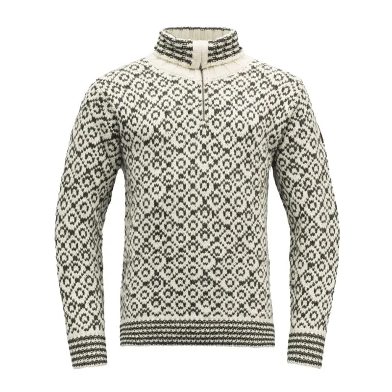 Maglione Devold SVALBARD LANA CON CAPPUCCIO (OFFWHITE/ANTHRACITE) Uomo