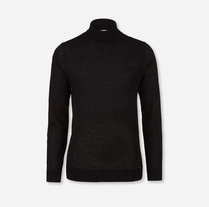 Maglione dolcevita body fit olymp in lana e seta pettinata
