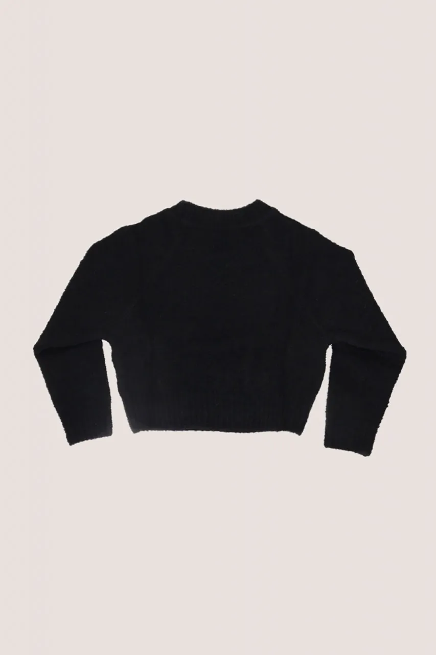 Maglione girocollo con logo EF a contrasto Nero/Lime