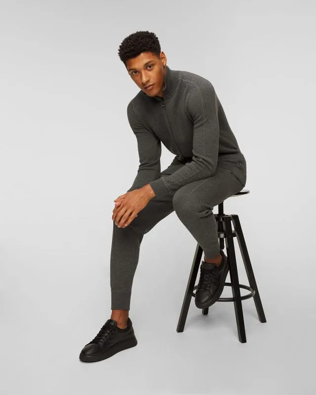 Maglione grigio con lana da uomo Hugo Boss Mentolo