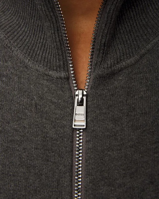 Maglione grigio con lana da uomo Hugo Boss Mentolo