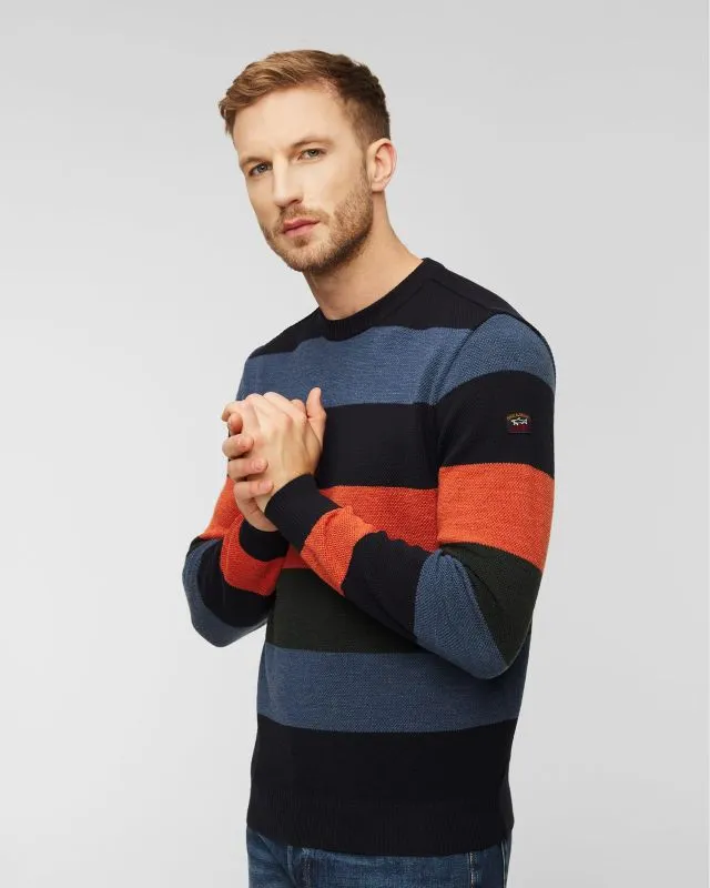 Maglione in lana da uomo Paul&Shark a righe