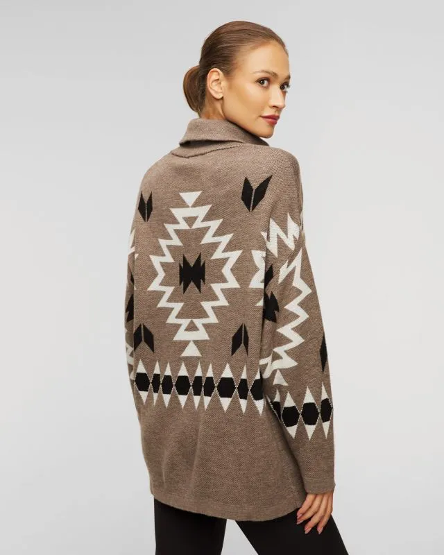 Maglione marrone in lana da donna We Norwegians Háldi