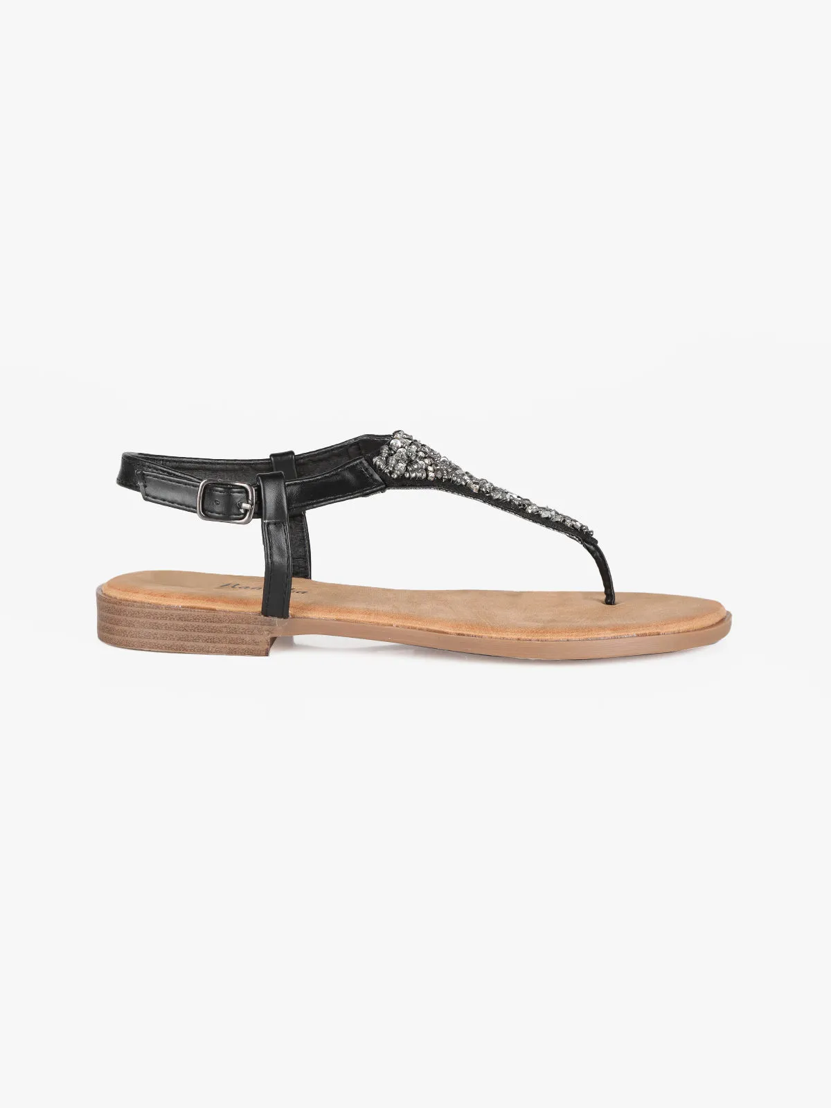 Mannika Sandales tongs femme à paillettes