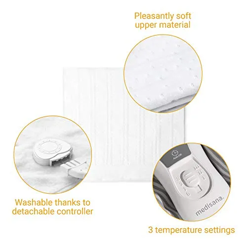 medisana HU 665 Sottocoperta elettrica, 150 x 80 cm, spegnimento automatico, protezione da surriscaldamento, 3 impostazioni di t