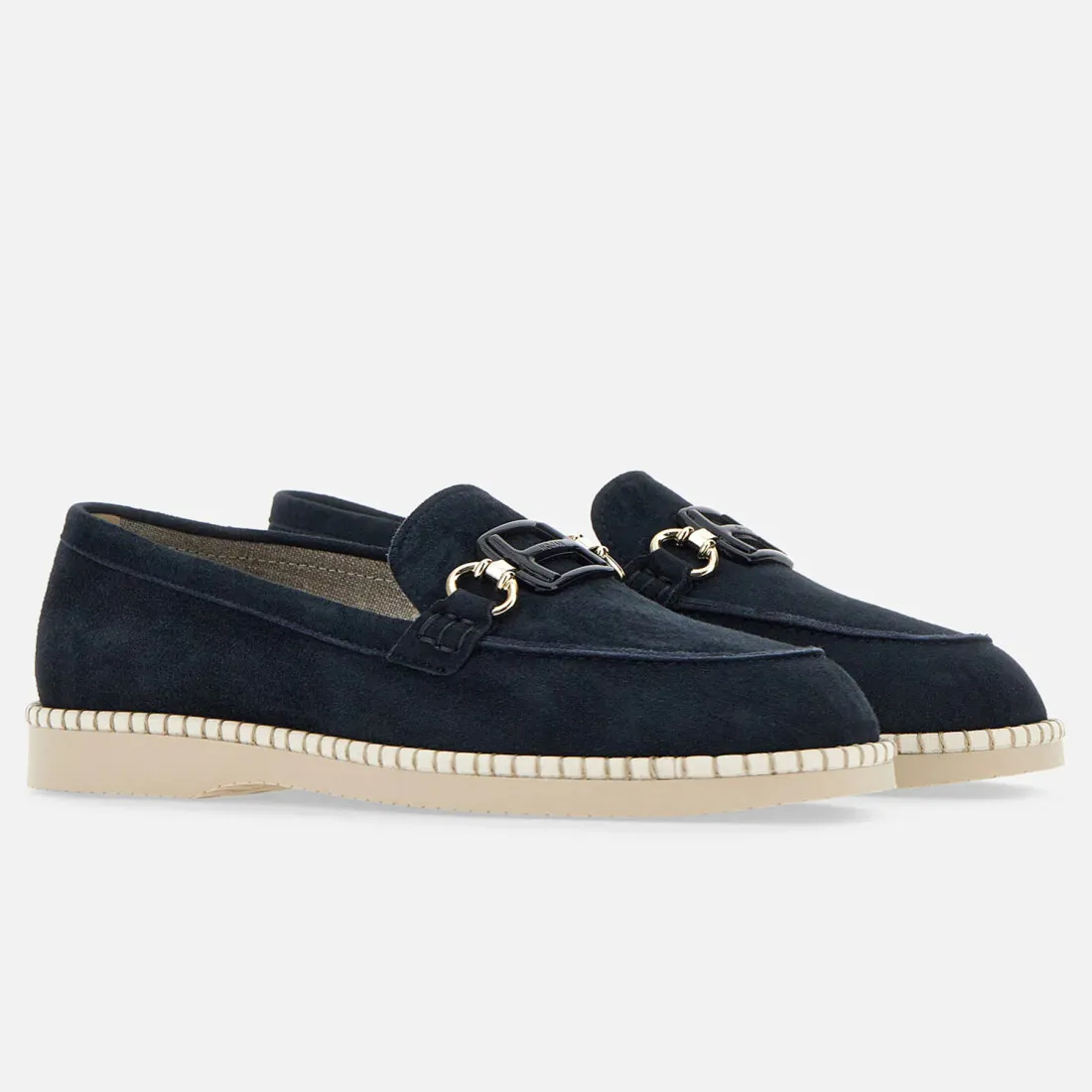 Mocassino destrutturato Hogan H642 Blu in camoscio