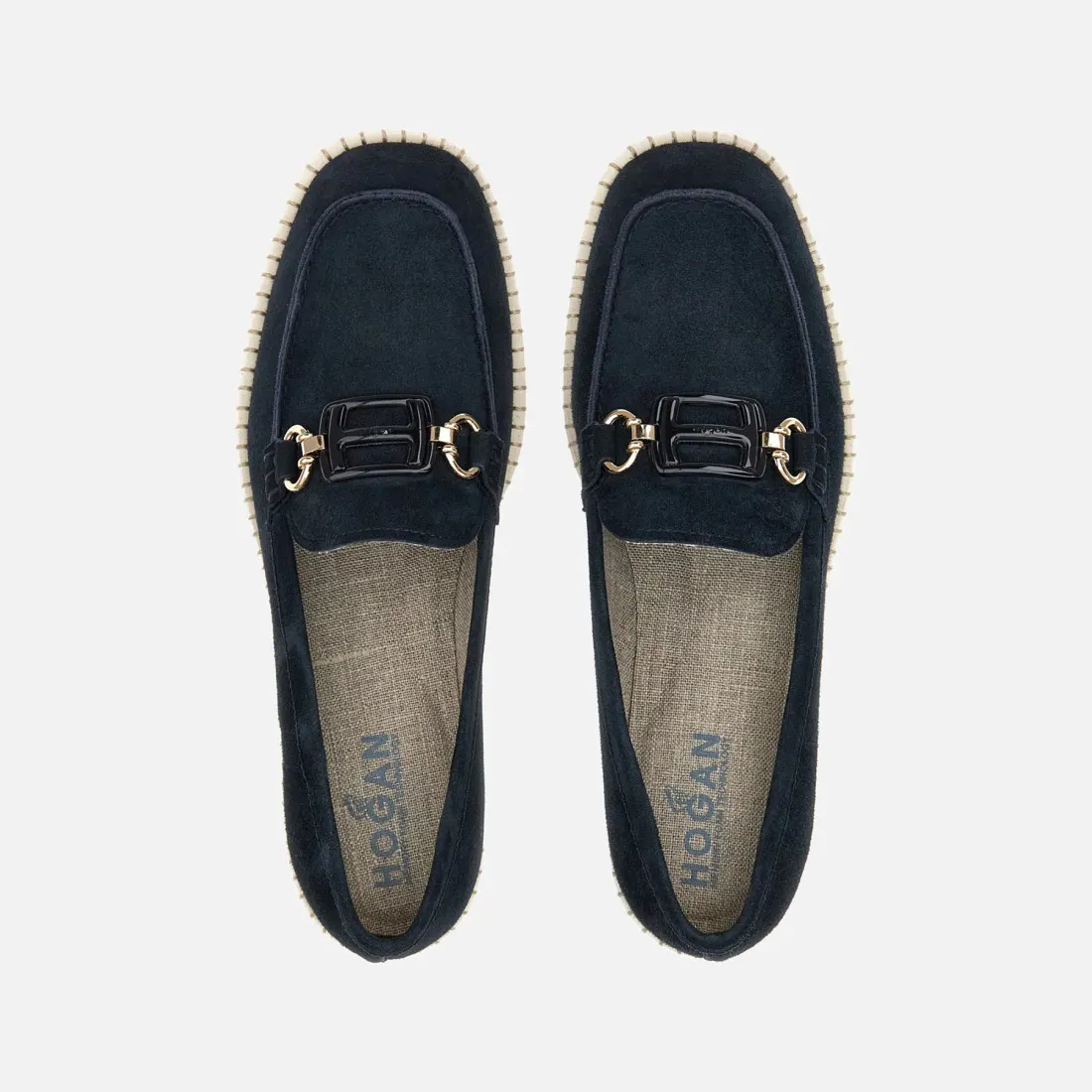 Mocassino destrutturato Hogan H642 Blu in camoscio