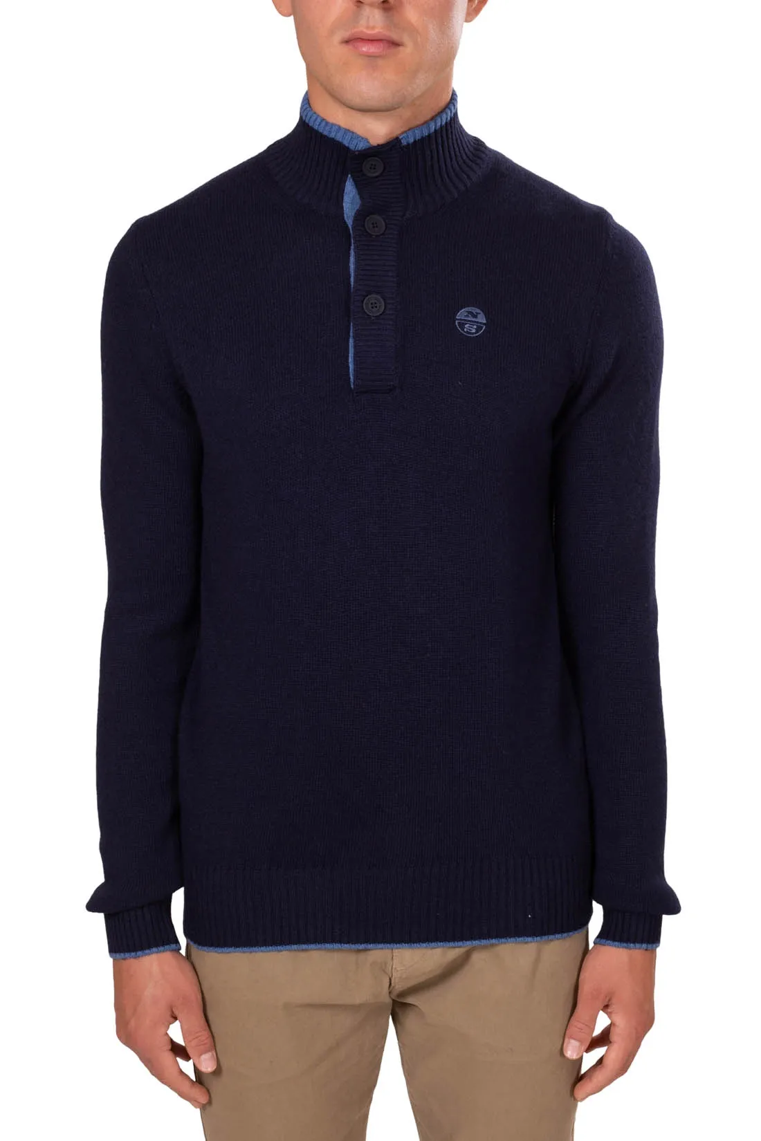NORTH SAILS Pullover uomo riciclato con bottoni