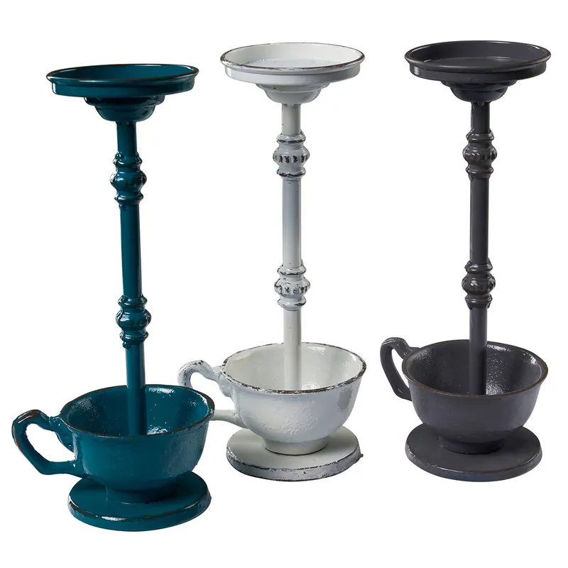 Novità Home porta candele tazza grigio, bianco