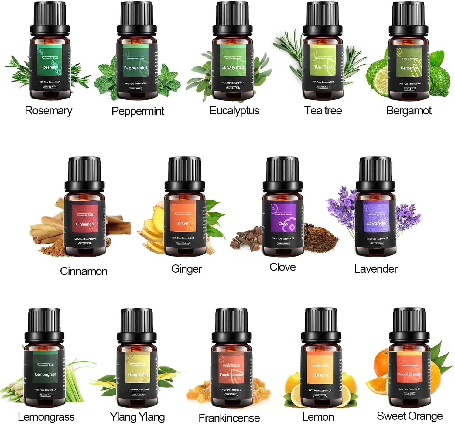 Oli Essenziali Aromaterapia 14x10ML, 100% Puri e Naturale Set di Oli Essenziali per Diffusori Umidificatore, SPA, Sauna, Aromate