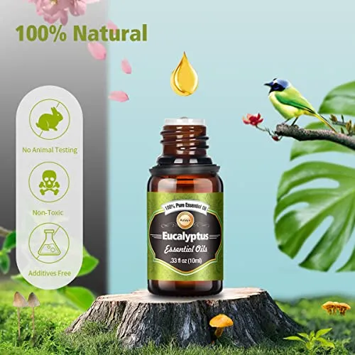 Oli Essenziali per Diffusori, Set di olio essenziale 12 x 10 ml, Essenze Naturali olio essenziale,Tea Tree Lavanda Rosmarino Euc
