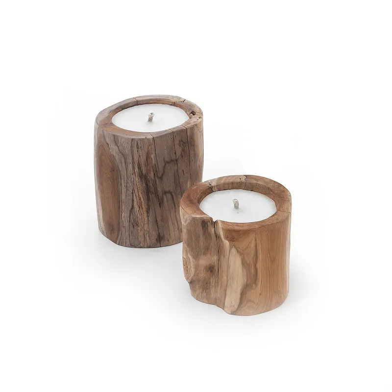 OresteLuchetta Set 2 candele TIUP, marrone