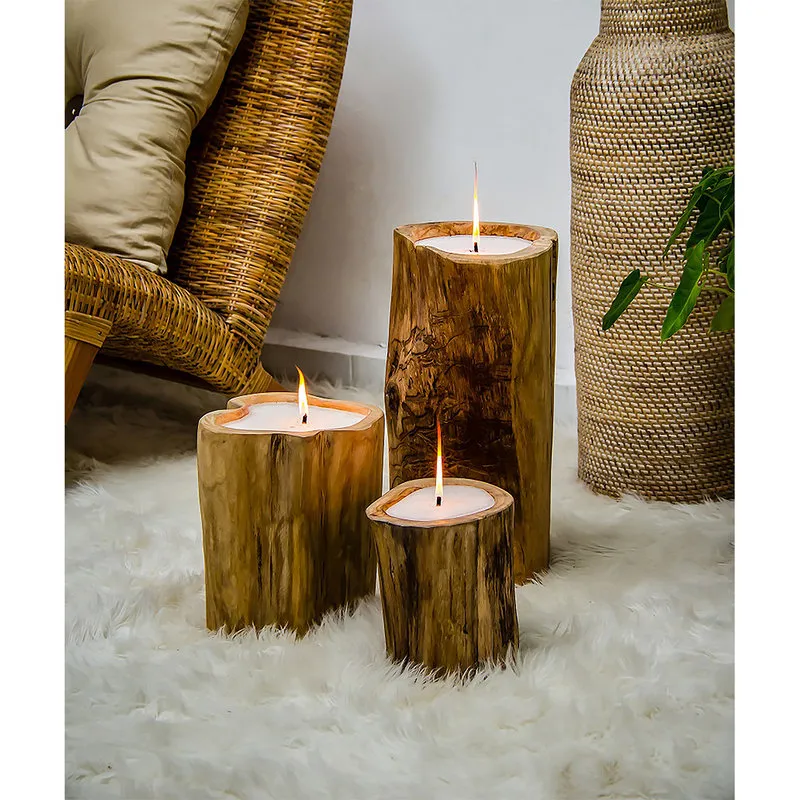 OresteLuchetta Set 2 candele TIUP, marrone