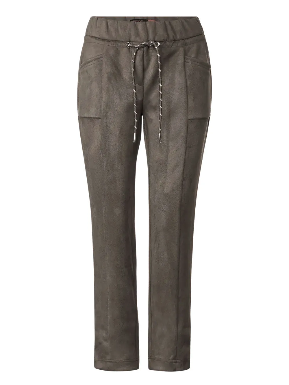 Pantalone Donna in velluto ecopelle Grigio