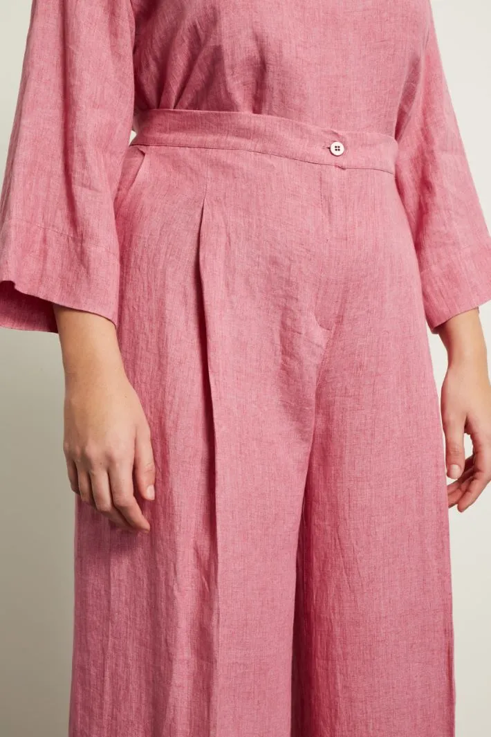 Pantaloni a palazzo in lino