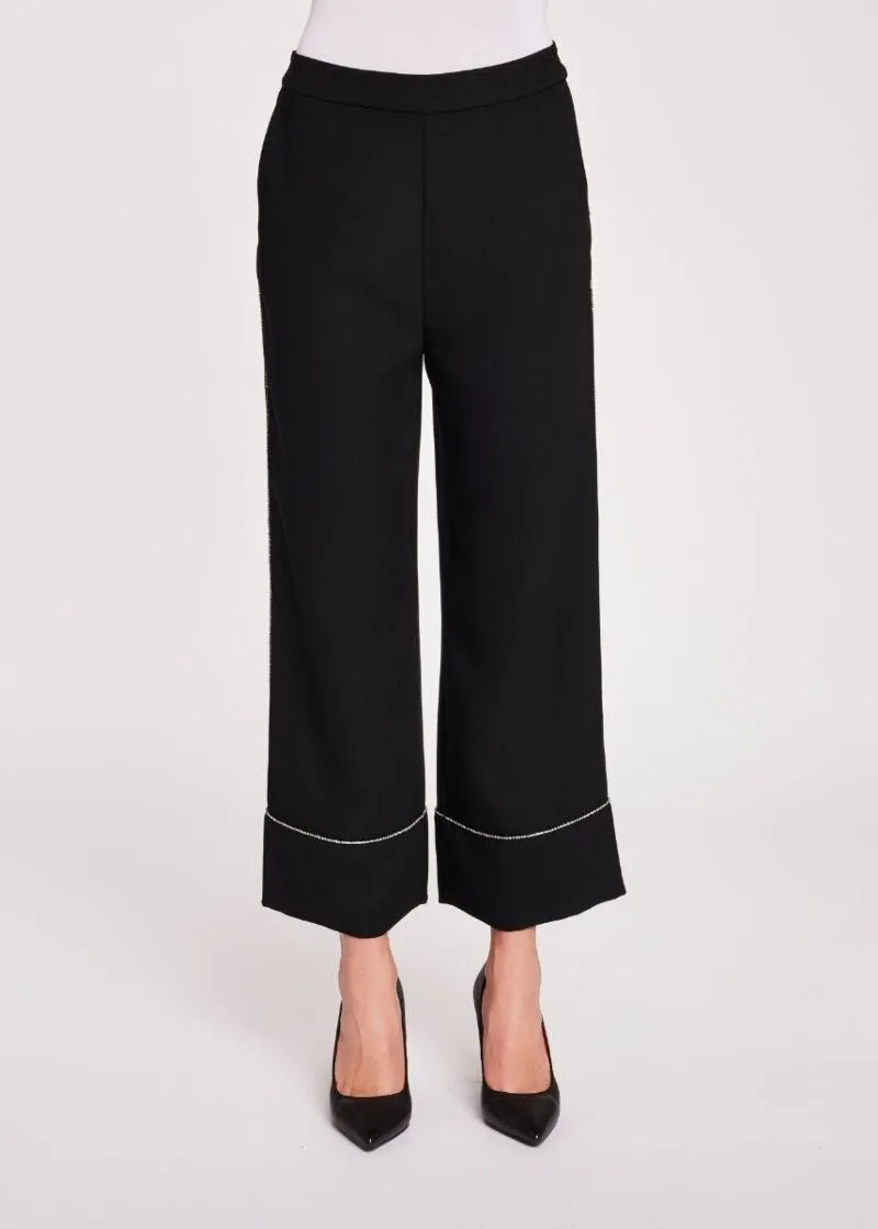 Pantaloni fluidi con strass