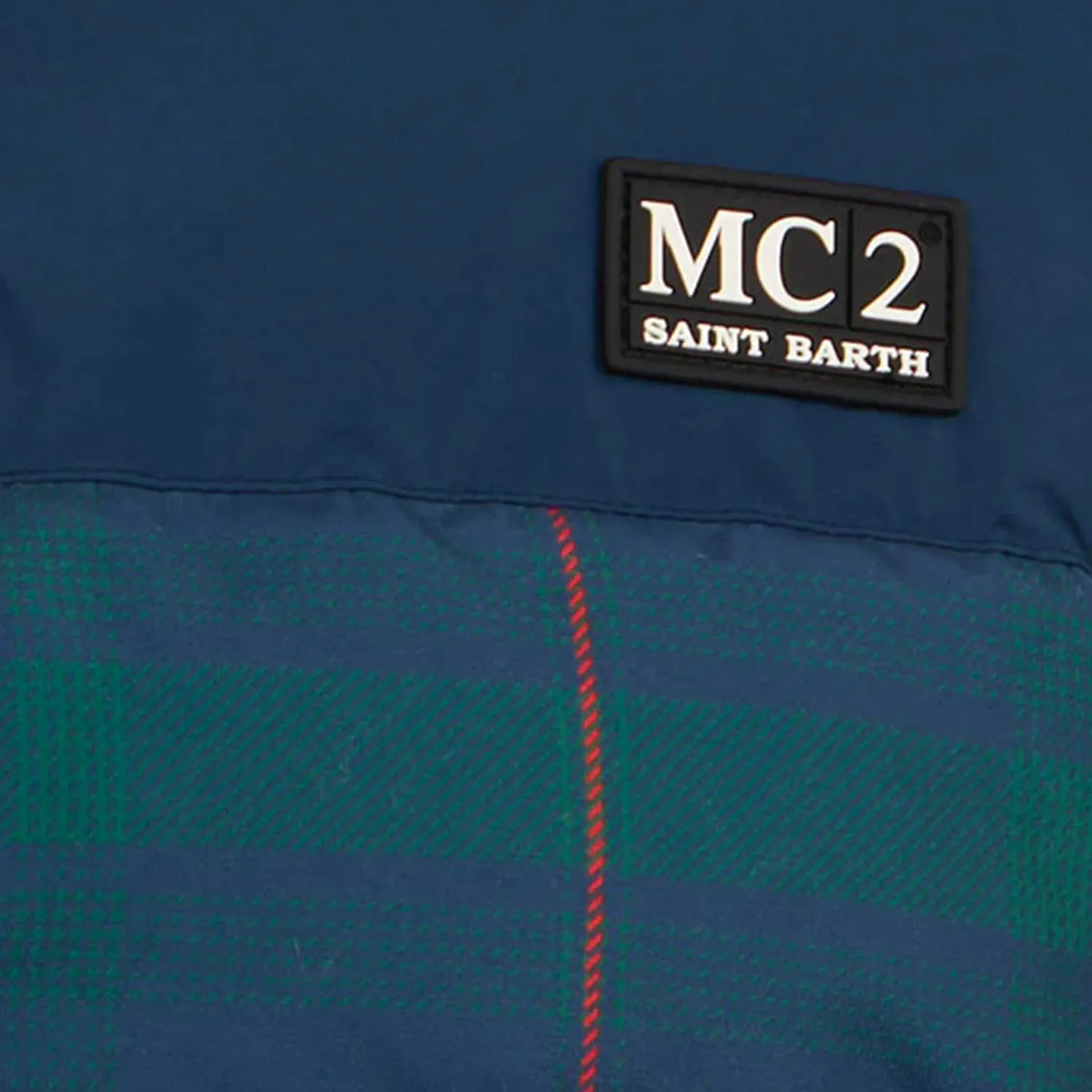 Piumino Baxter Bear Blu E Verde Tartan Bambino