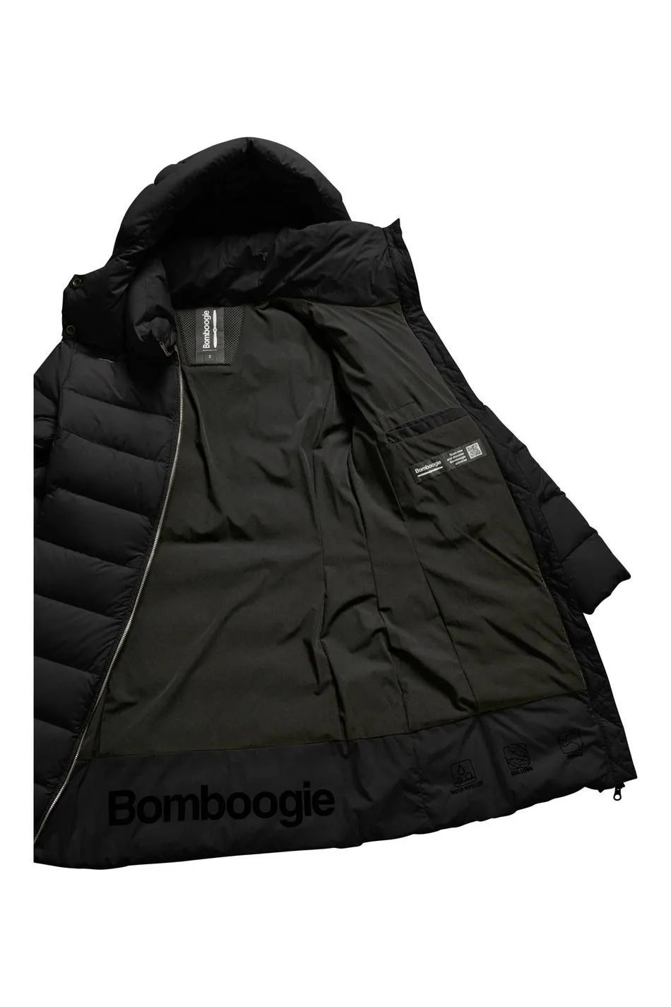 Piumino in nylon stretch con cappuccio staccabile bomboogie..