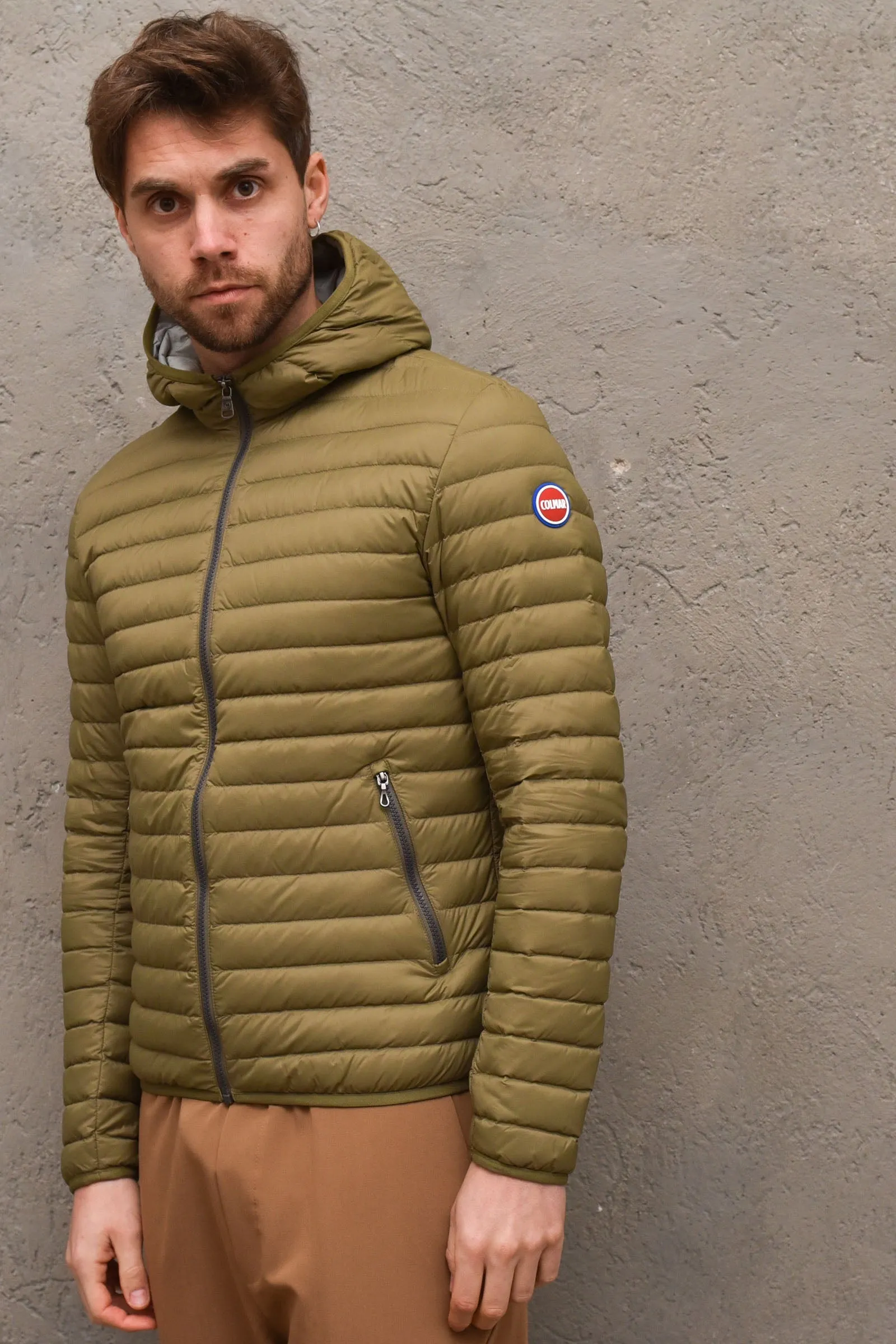 Piumino uomo 100 gr con cappuccio green. 1277RARTICHOKE
