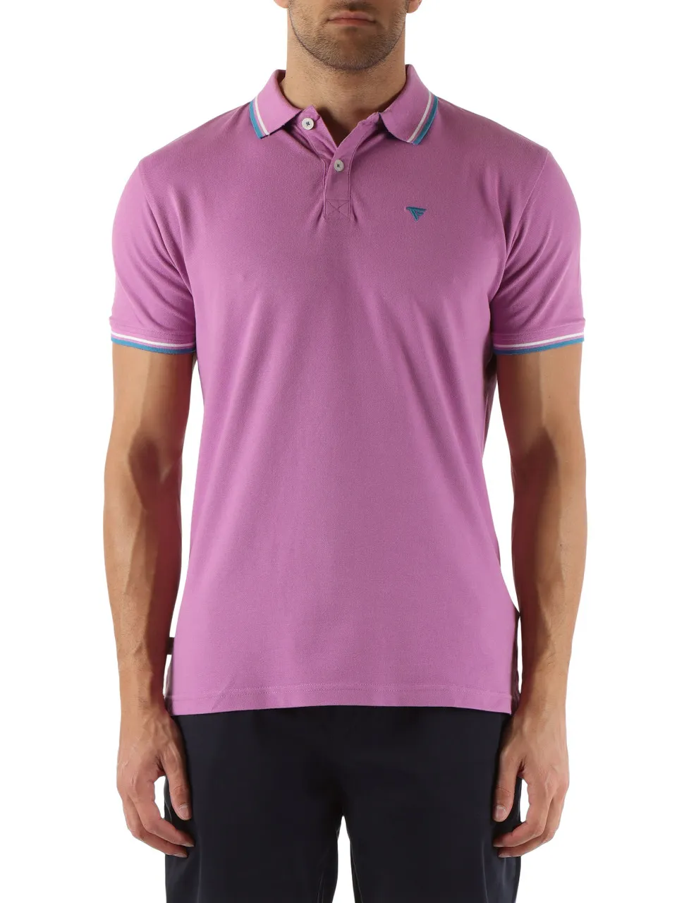 Polo in cotone piquet con ricamo logo frontale