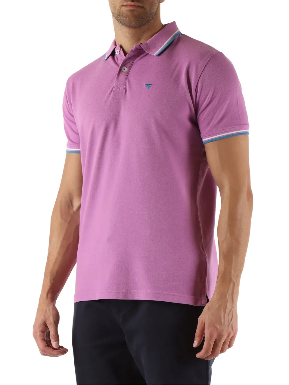 Polo in cotone piquet con ricamo logo frontale