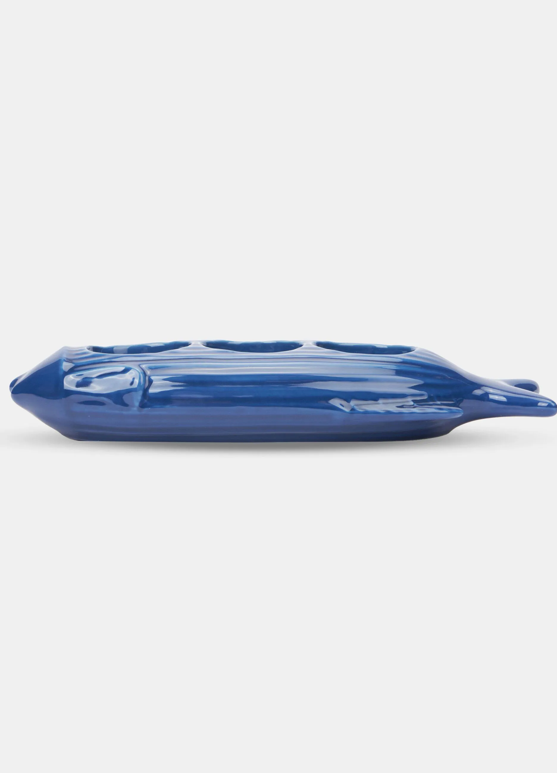 Porta candele pesce in ceramica smaltata