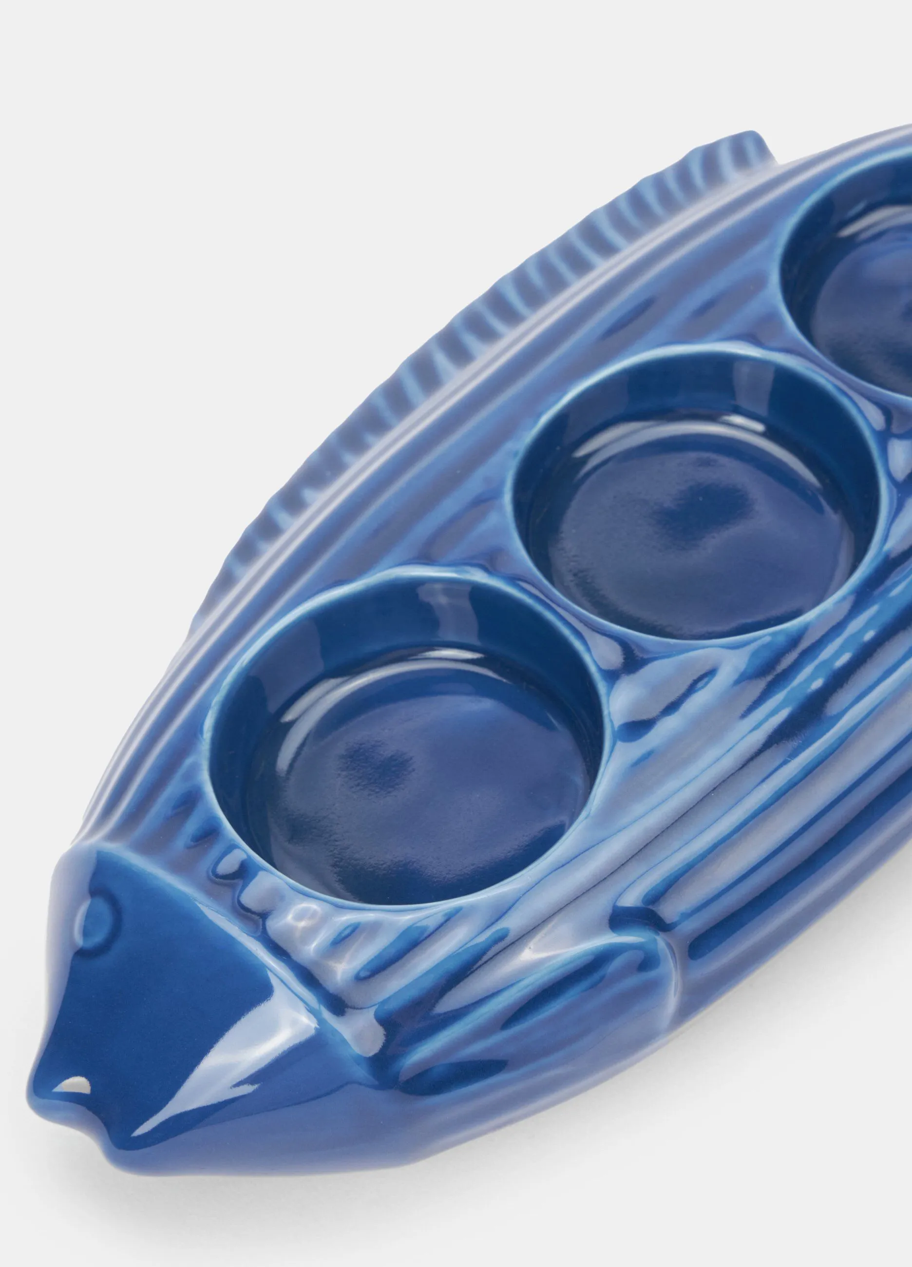 Porta candele pesce in ceramica smaltata