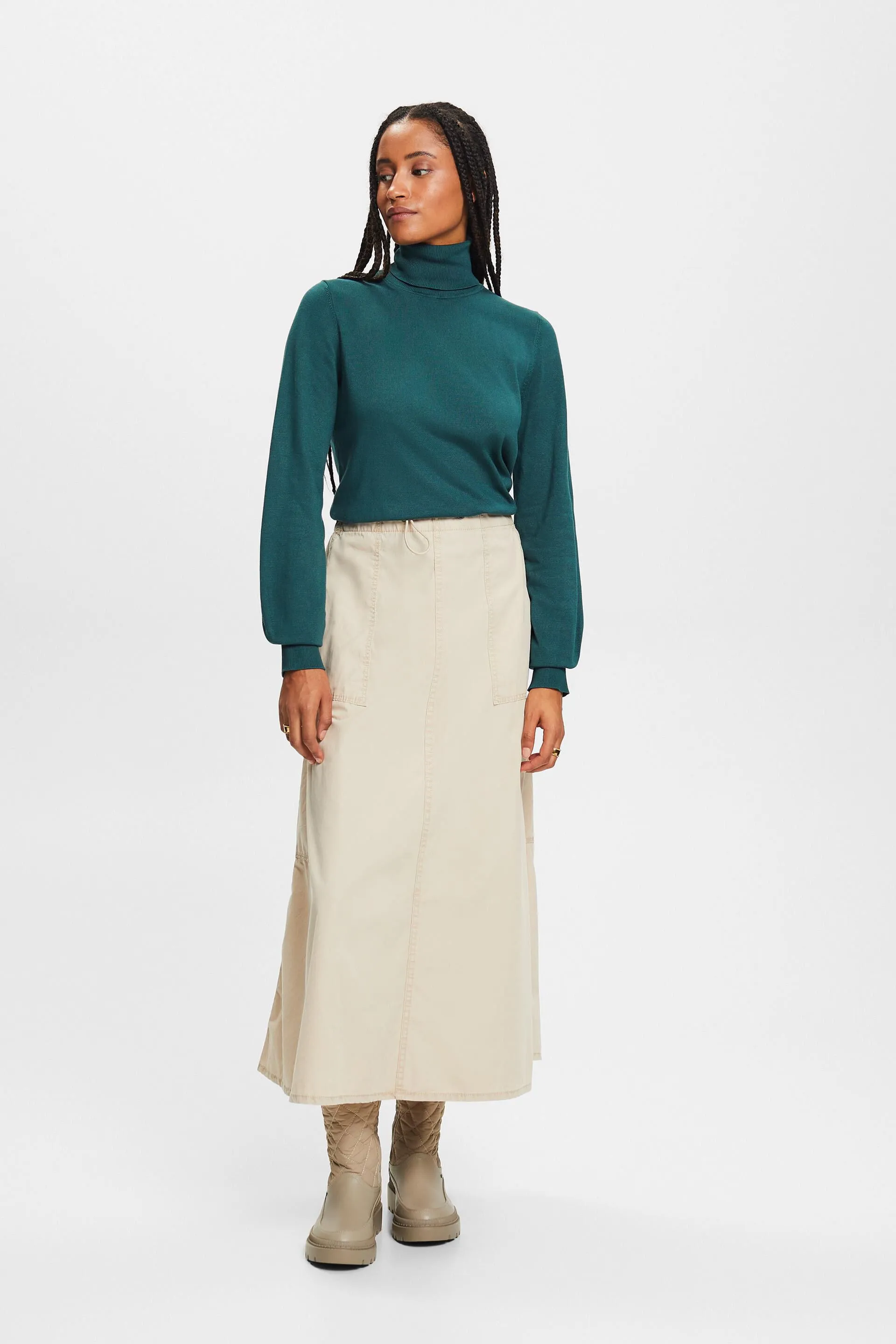 Pullover basic con scollo a dolcevita, LENZING™ ECOVERO™
