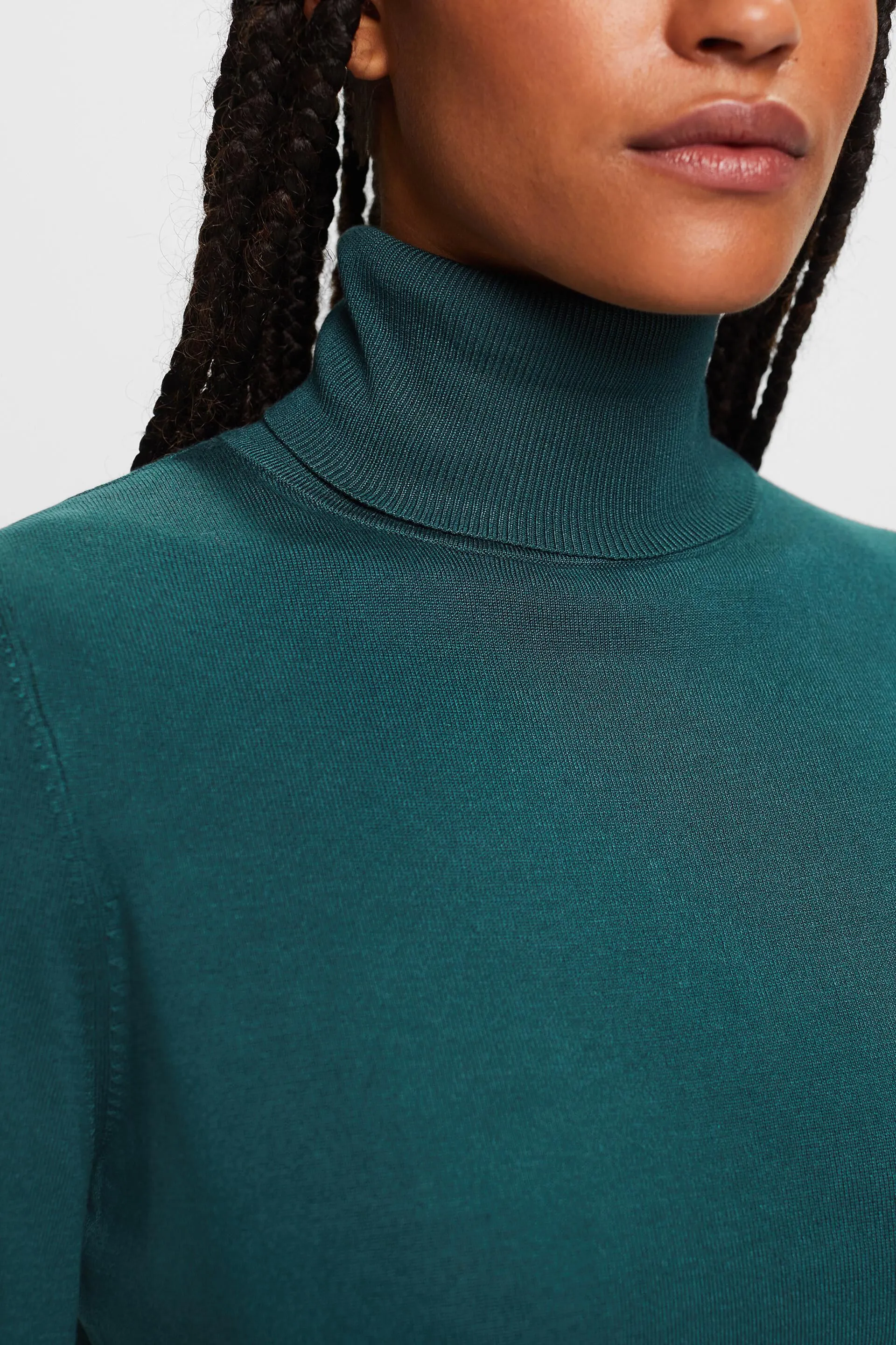 Pullover basic con scollo a dolcevita, LENZING™ ECOVERO™