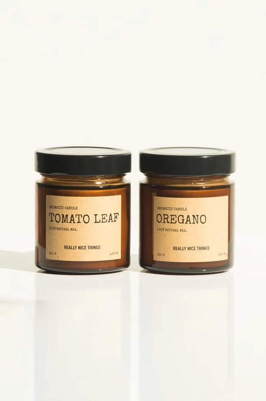Really Nice Things set di candele profumate Tomato Leaf & Oregano 2 x 100 g pacco da 2