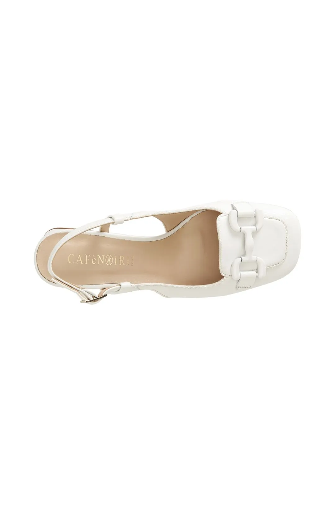 scarpe in nappa aperte sul retro con morsetto bianco