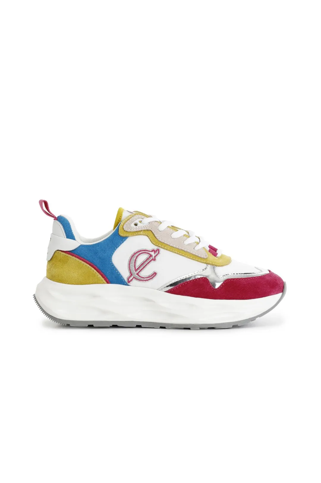 scarpe running in pelle scamosciata e tessuto multicolor