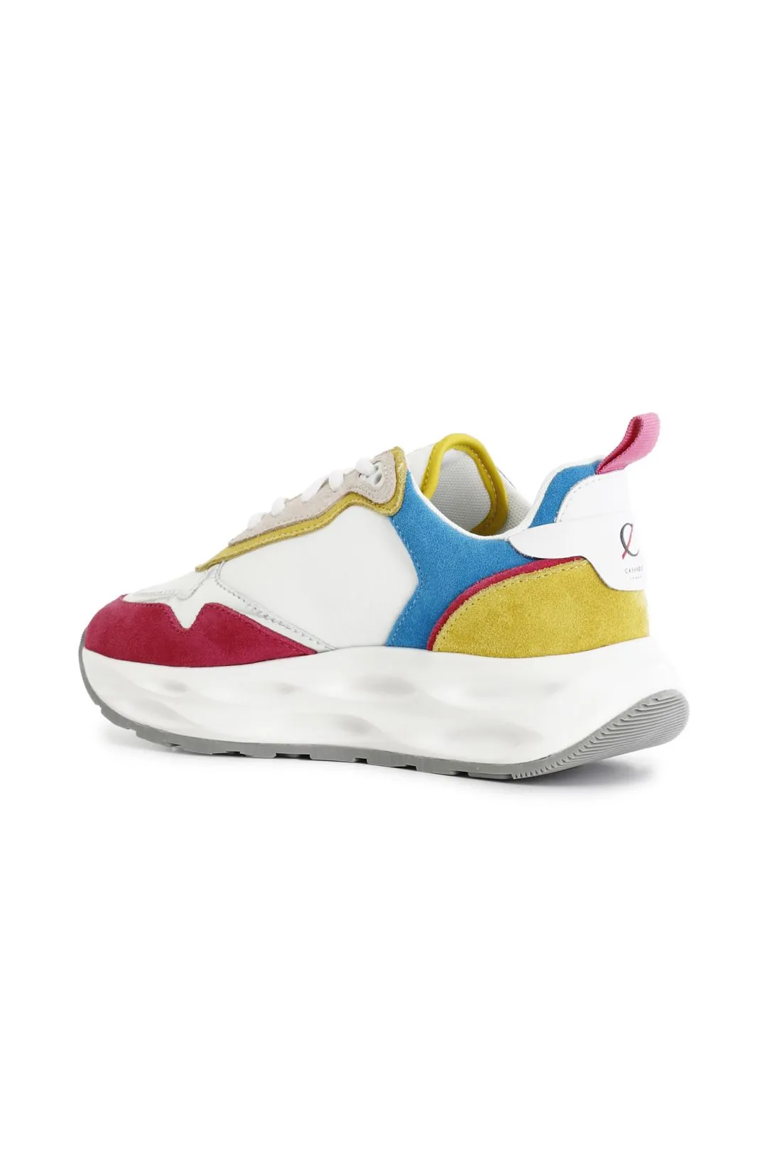 scarpe running in pelle scamosciata e tessuto multicolor